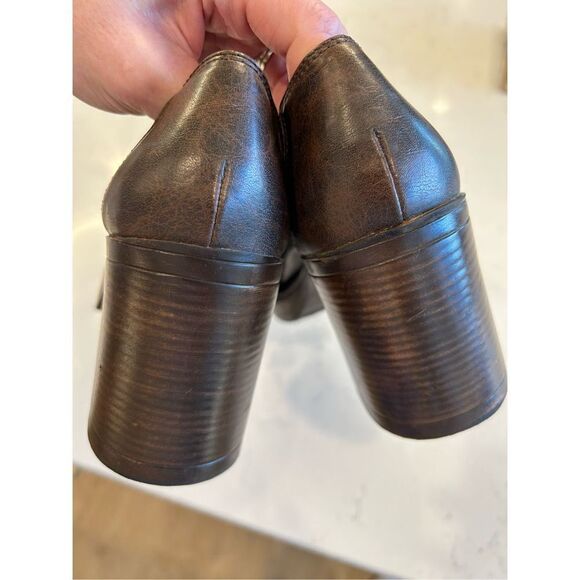 LEI vintage 90s y2k chunky brown platform Oxford shoes heels 8.5 - Picture 4 of 7